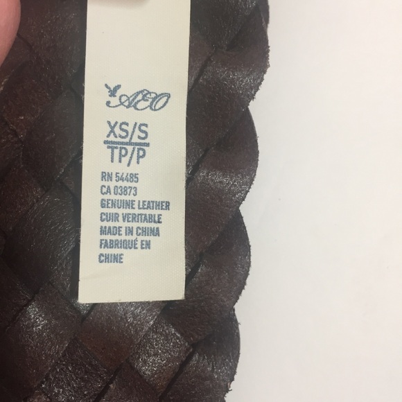 [American Eagle] brown leather wide woven belt new - Picture 3 of 4